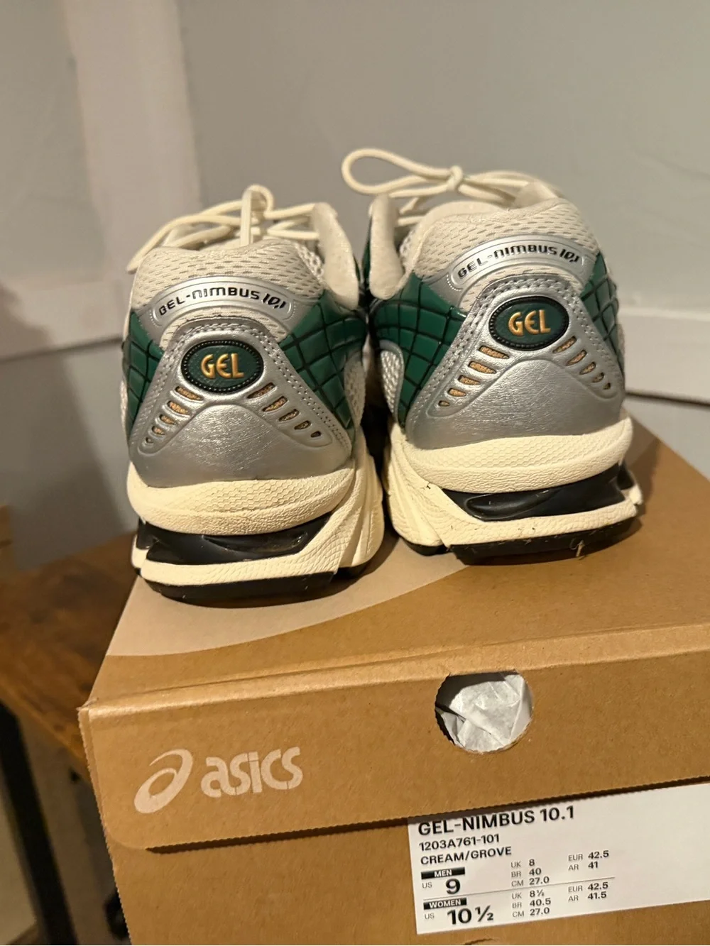 ASICS Gel-Nimbus 10.1 Shoes Cream/Grove Men's Size 9